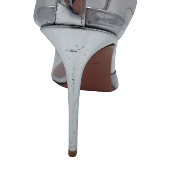 NWOB Amina Muaddi Ursina Glass Crystal-embellished PVC Pointed Toe Heels - Picture 10 of 10